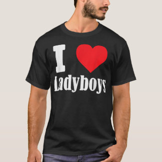 I Liebe Ladyboys lustig mit Herzsignatur Shemale T T-Shirt
