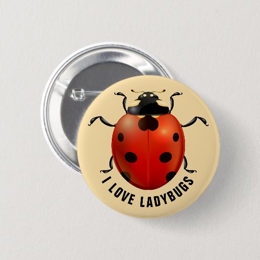 I Liebe Ladybugs Button (Vorne & Hinten)