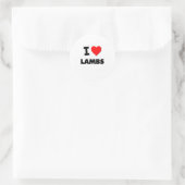 I Liebe Lambs Runder Aufkleber (Tasche)