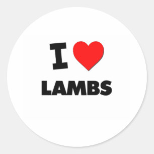 I Liebe Lambs Runder Aufkleber