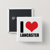 I Liebe Lancaster Button (Vorne & Hinten)