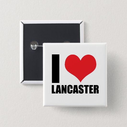 I Liebe Lancaster Button (Vorne & Hinten)