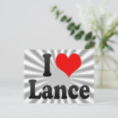 I Liebe Lance Postkarte (Stehend Vorderseite)