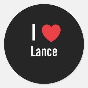 I Liebe Lance Runder Aufkleber