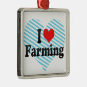 I Liebe-Landwirtschaft Silbernes Ornament (Rechts)