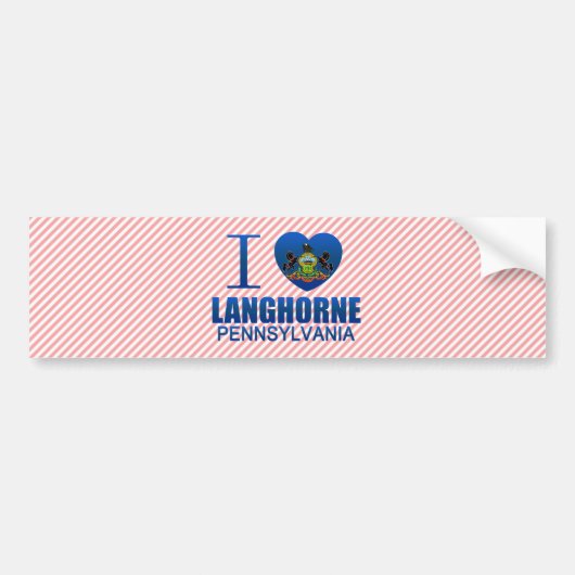 I Liebe Langhorne, PA Autoaufkleber (Vorne)