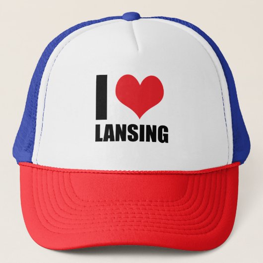 I Liebe Lansing Truckerkappe (Vorderseite)