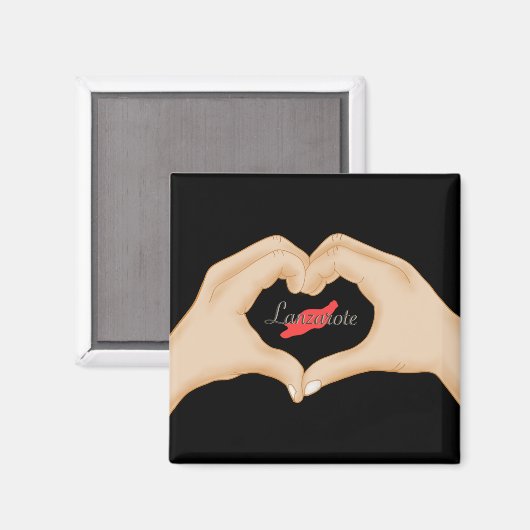 I Liebe Lanzarote Imán Magnet (Vorderseite/Rückseite)