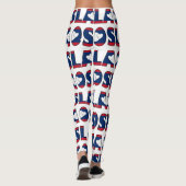 I Liebe Laos Flag Farben Typografie Muster Niedlic Leggings (Rückseite)