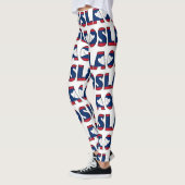I Liebe Laos Flag Farben Typografie Muster Niedlic Leggings (Links)