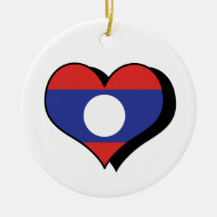 I Liebe Laos Flag Ornament