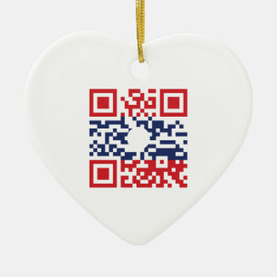 I Liebe Laos (Khoy Huk Lao) Flag QR Code   Lao Gee Keramikornament