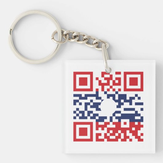 I Liebe Laos (Khoy Huk Lao) Flag QR Code | Lao Gee Schlüsselanhänger (Vorderseite)