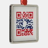 I Liebe Laos (Khoy Huk Lao) Flag QR Code | Lao Gee Silbernes Ornament (Rechts)