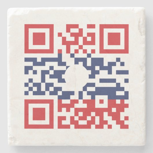 I Liebe Laos (Khoy Huk Lao) Flag QR Code | Lao Gee Steinuntersetzer (Vorderseite)