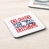 I Liebe Laos (Khoy Huk Lao) Flag QR Code | Lao Gee Untersetzer (Linke Seite)