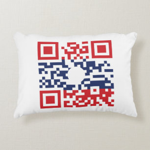 I Liebe Laos (Khoy Huk Lao) Flag QR Code   Lao Gee Zierkissen