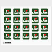 I LIEBE LAOS QUADRATISCHER AUFKLEBER (Blatt)