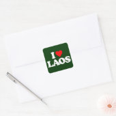 I LIEBE LAOS QUADRATISCHER AUFKLEBER (Umschlag)