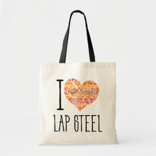 I Liebe Lap Steel Orange Mandala Herz Tragetasche