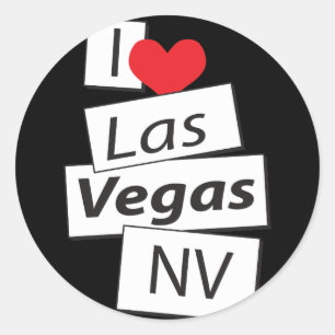 I Liebe Las Vegas Nanovolt Runder Aufkleber