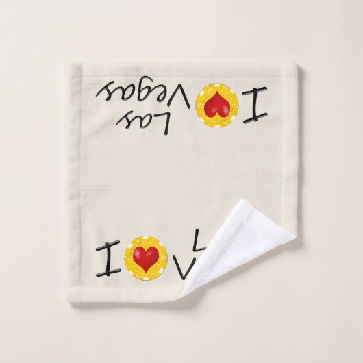 I Liebe Las Vegas Poker Chip Badhandtuch Set (Waschlappen)