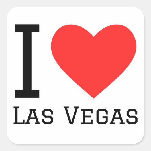 I Liebe Las Vegas Quadratischer Aufkleber (Vorderseite)