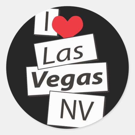 I Liebe Las Vegas Runder Aufkleber (Vorderseite)