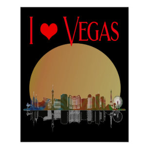 I Liebe Las Vegas Skyline Sunrise Souvenir Poster