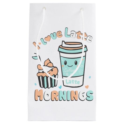 I Liebe Latte Mornings Geschenktasche Kleine Geschenktüte (Vorderseite)
