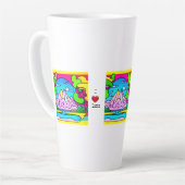 I Liebe Latte - psychedelischer Berg, Bach & Bäume Milchtasse (Linke Ecke)
