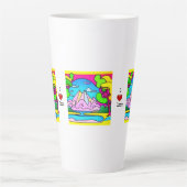 I Liebe Latte - psychedelischer Berg, Bach & Bäume Milchtasse (Vorderseite)