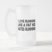 I Liebe-Laufen Mattglas Bierglas (Links)