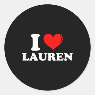 I Liebe Lauren I Heart Lauren Vorname Lauren Jok Runder Aufkleber