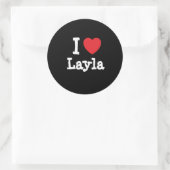 I Liebe Layla T - Shirt Runder Aufkleber (Tasche)