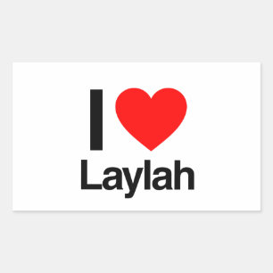 i Liebe laylah Rechteckiger Aufkleber