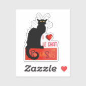 I Liebe Le Chat Noir Aufkleber (Blatt)