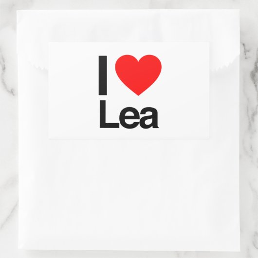 i Liebe lea Rechteckiger Aufkleber (Tasche)