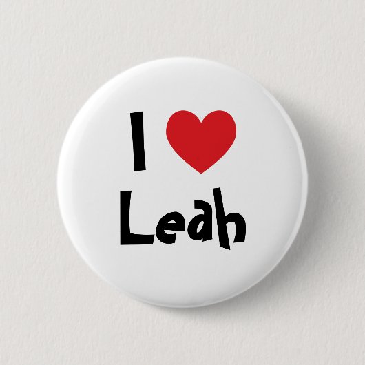 I Liebe Leah Button (Vorderseite)