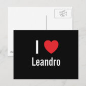 I Liebe Leandro Postkarte (Vorne/Hinten)