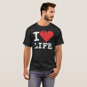 I Liebe-Leben-grundlegender dunkler T - Shirt (Vorne ganz)