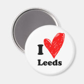 I Liebe Leeds Magnet (Vorderseite/Rückseite)