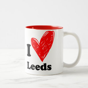 I Liebe Leeds Zweifarbige Tasse