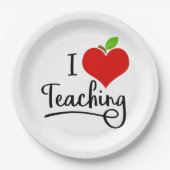I Liebe Lehrer Pappteller (Vorderseite)