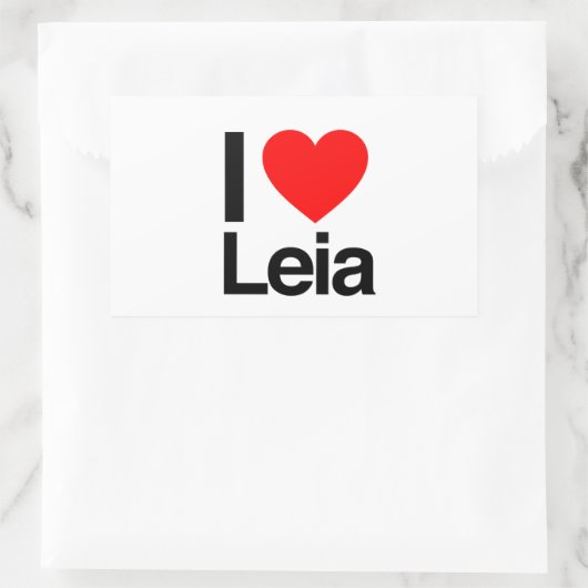 i Liebe leia Rechteckiger Aufkleber (Tasche)