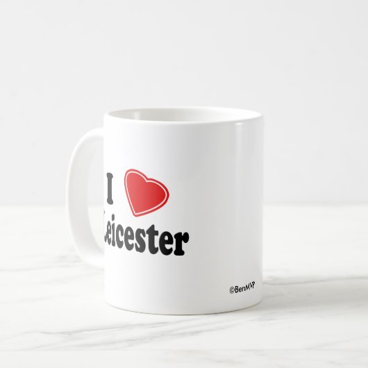 I Liebe Leicester Kaffeetasse (Vorderseite Links)