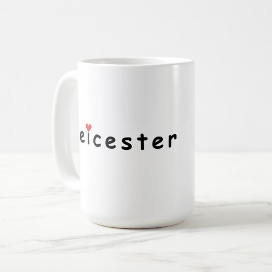 I Liebe Leicester Kaffeetasse (Vorderseite Links)