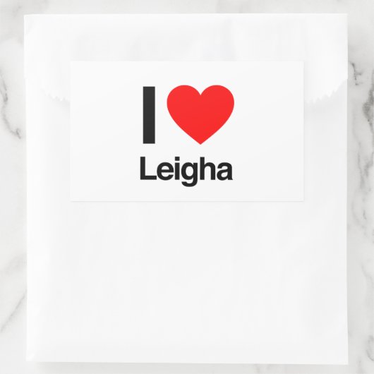 i Liebe leigha Rechteckiger Aufkleber (Tasche)