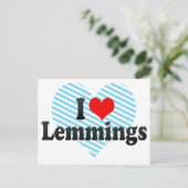 I Liebe Lemmings Postkarte (Stehend Vorderseite)