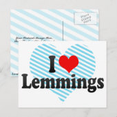 I Liebe Lemmings Postkarte (Vorne/Hinten)